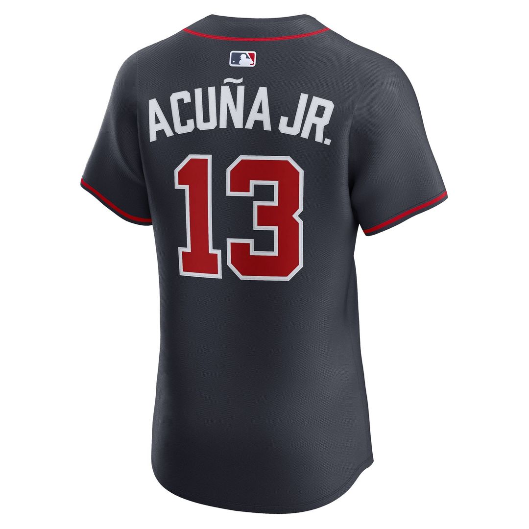 Atlanta Braves Ronald Acuña Jr. Nike Alternate Elite Jersey - Navy